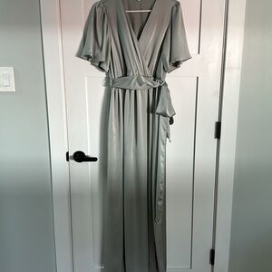 BALTIC BORN Women's XL Sicily Sage Green Satin Maxi Dress Wedding Bridesmaid